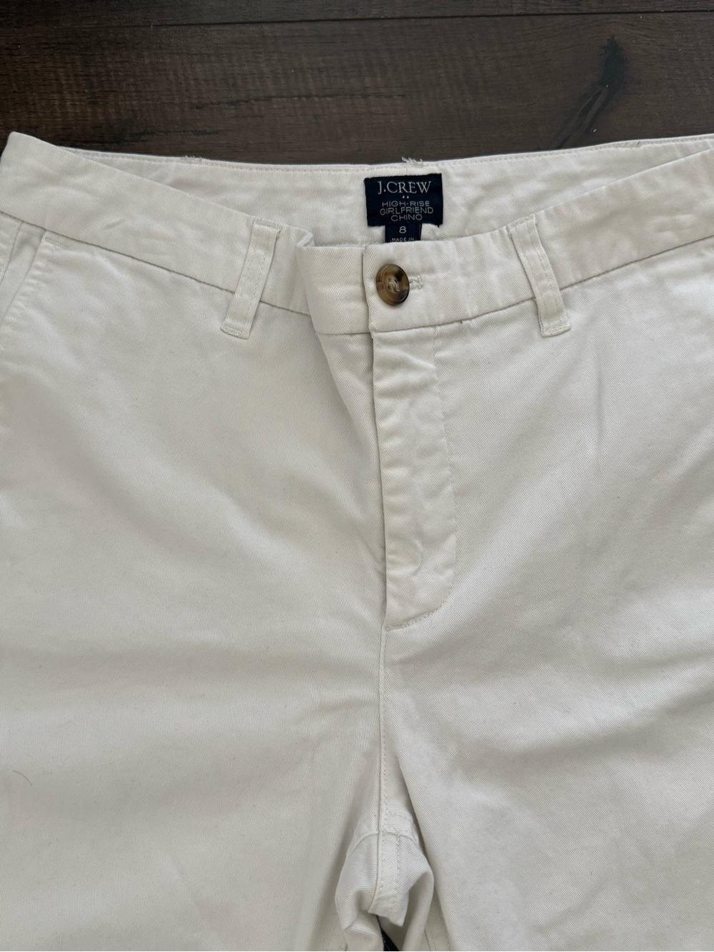 J. Crew High Rise Girlfriend Chino Pants White Size 8 - Picture 4 of 10